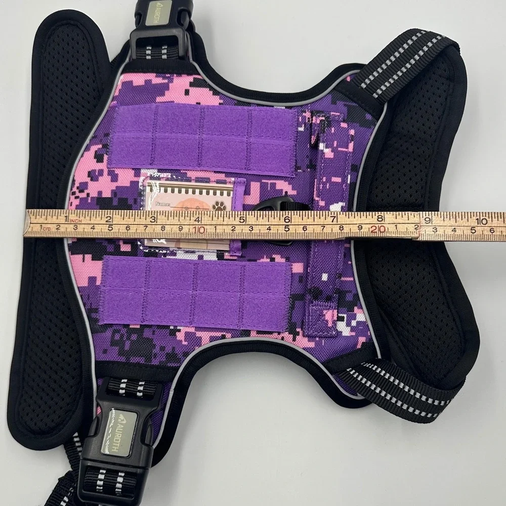 Auroth Purple Camo Tactical Dog Harness Adjustable No Pull Vest Size M NEW